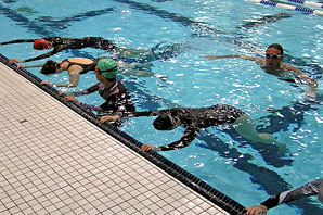 students overcome their fear of water and learn to swim with jim montgomery